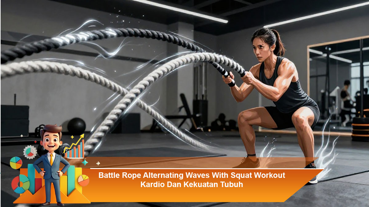 Battle-Rope-Alternating-Waves-With-Squat-Workout-Kardio-Dan-Kekuatan-Tubuh